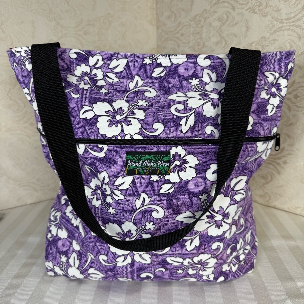 Purple Floral Tote Bag